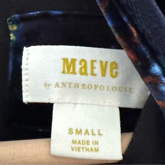 Maeve Constance Velvet Midi Dress Womens Small Blue Floral Party Holiday Boho - Picture 14 of 14